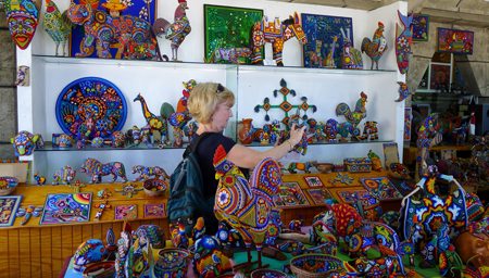 Huichol-beaded ceramics are distinguished by colorful beadwork